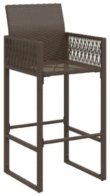 2 db barna polyrattan kerti bárszék