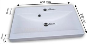 Mosdó 60 cm - LUNA - DREAM - IBIZA mosdó szekrényekhez