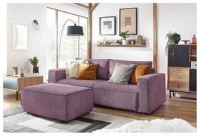 Rózsaszín kordbársony puff Nihad – Bobochic Paris