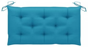 tömör tíkfa kerti pad világoskék párnával 112 cm