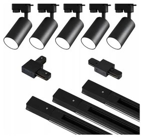 MAXLED Spotlámpa sínrendszerrel 5xGU10/25W/230V fekete MX0227