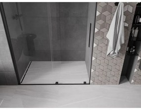 Mexen Velar, nyitható tolóajtó 150x200 cm, 8mm átlátszó üveg, fekete matt, 871-150-000-01-70
