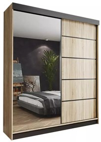 Amo 150 Tolóajtós Szekrény 150 cm, Sonoma Tölgy