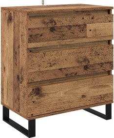 vidaXL Széf fiókkal Öreg fa 60 x 35 x 70 cm Faanyag