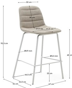 Bézs bárszék szett 2 db-os 92,5 cm Zunilda – Kave Home