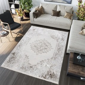 SAHARA Modern mintás vintage szőnyeg világos krémszínű és szürke Szélesség: 160 cm | Hossz: 230 cm