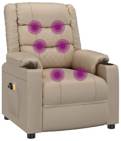 kávészínű műbőr elektromos masszázsfotel