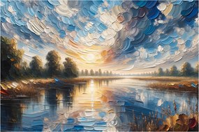 Kép - Napfestmény a víz felett (90x60 cm)