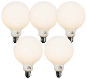 5 db-os E27 szabályozható LED izzó szett opál G125 5W 450 lm 3000K