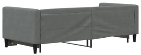 sötétszürke szövet kihúzható heverő 80 x 200 cm