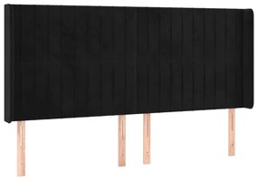 fekete bársony LED-es fejtámla 203x16x118/128 cm