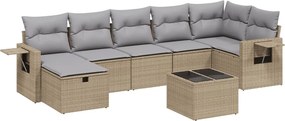 vidaXL 8 részes vegyes bézs polyrattan kerti ülőgarnitúra párnákkal