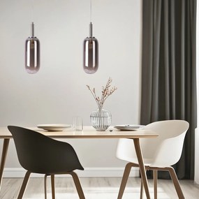 Antracitszürke LED függőlámpa üveg búrával ø 13 cm Fiuggi – Candellux Lighting