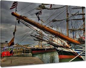 Vászonkép 100x70 Vitorlások a kikötőben