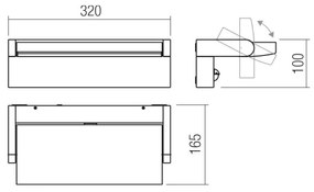 Redo 90716 - LED kültéri fali lámpatest FLIP LED/40W/230V IP54 barna