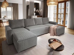 AKCIÓ Szürke U alakú ülőgarnitúra SMART COSARO 295x140 cm II. osztály