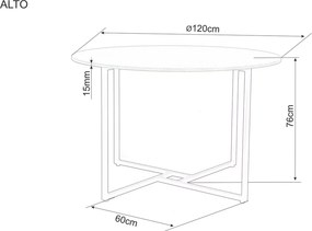 AKCIÓ Kerek étkezőasztal tölgy dekor asztallappal ALTO 120x120 II. osztály