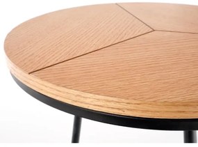 Kávésasztal CARIDA 49x45 cm fekete/tölgy