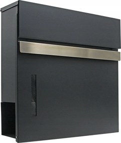 Postaláda újságtartóval Antracit RAL7016 Acél 3.5 Kg Ablak