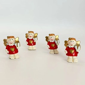 Piros ruhás duci lábú angyalkák 4db/doboz