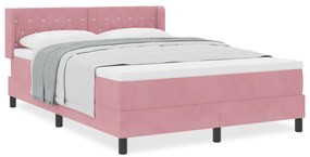 Rózsaszín Boxspring Ágy Matraccal 160x200 cm Bársony