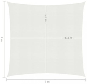 fehér HDPE napvitorla 160 g/m² 7 x 7 m