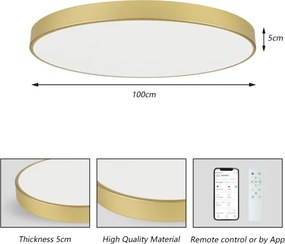 Brilagi -LED Dimmelhető lámpatest POOL SMART LED/128W/230V 100 cm aranyszínű Wi-Fi Tuya+távirányító