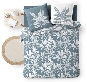 Fehér-kék kétszemélyes-hosszabbított pamut ágyneműhuzat 240x220 cm Hera – douceur d'intérieur