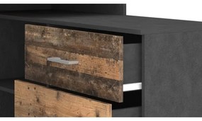 Íróasztal fiókokkal és univerzális sarokmegoldással (jobb/bal) JULES barna/fekete