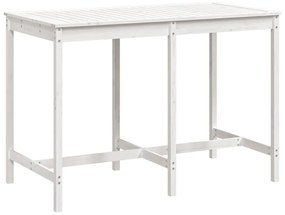 fehér tömör fenyőfa kerti asztal 159,5 x 82,5 x 110 cm