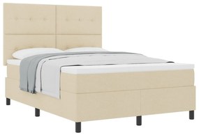 Box Spring Ágy Matraccal Krém 140x200 cm Szövet