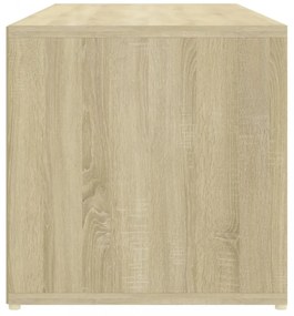 sonoma tölgy színű szerelt fa cipőtároló pad 105 x 35 x 35 cm
