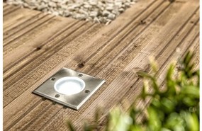 Lámpa Kerti lámpatest ALFA-K, négyzet, GU10 (max. 50W), IP67,  AC220-240V, 50/60Hz, (13x11cm) inox