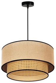 Duolla - Csillár zsinóron BOHO 1xE27/15W/230V átm. 45 cm bézs/rattan