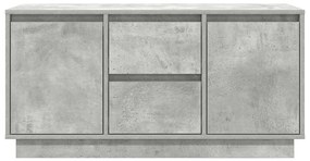 betonszürke TV-szekrény LED lámpákkal 100x41x50 cm