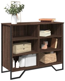 barna tölgy színű szerelt fa tálalószekrény 91 x 35,5 x 74,5 cm