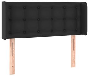 fekete műbőr szárnyas fejtámla 93x16x78/88 cm
