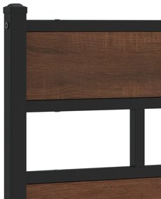 barna tölgy színű fejtámlás ágykeret matrac nélkül 150 x 200 cm