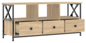 sonoma tölgyszínű szerelt fa és vas TV-szekrény 102x33x45 cm