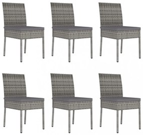 7 részes szürke polyrattan kerti étkezőgarnitúra
