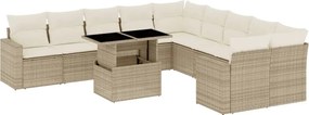 vidaXL 11 részes bézs polyrattan kerti ülőgarnitúra párnákkal