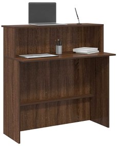 recepciós pult barna tölgyszínű 100x50x103,5 cm szerelt fa