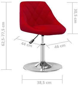 4 db bordó bársony forgó étkezőszék