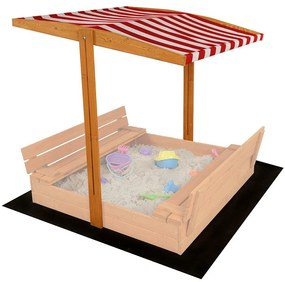 Baby Mix tető a gyerek fa homokozóhoz120 x 120 cm, piros és fehér