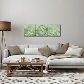 Kép - Reggeli harmat a fűszálakon (órával) (90x30 cm)