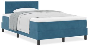 Boxspring Ágy Matraccal Sötétkék Kicsi Dupla Bársonyos