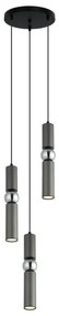 ITALUX PND-14290-3-GR - Csillár zsinóron ISIDORA 3xGU10/25W/230V antracit/króm