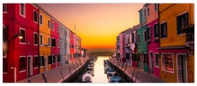 Kép - Naplemente, Burano sziget, Velence, Olaszország (120x50 cm)