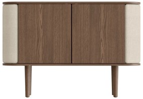 Barna-bézs alacsony komód tölgyfa dekorral 109x75 cm Treasures – UMAGE