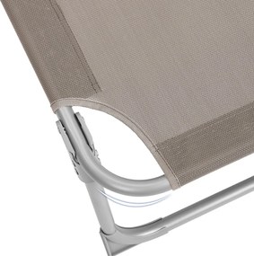 LAGUNA kerti napozóágy állítható napellenzővel, 193x59x30cm, barna-szürke (taupe) SongmicsHome